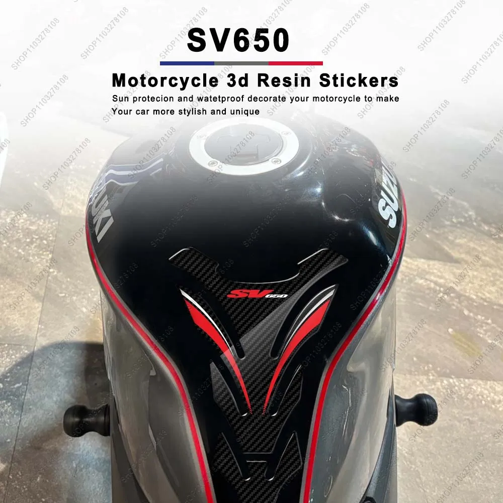 

Motorcycle Accessories Fuel Tank Pad Protector Covers Waterproof 3D Resin Stickers Kit for Suzuki SV650 SV650S SV650X