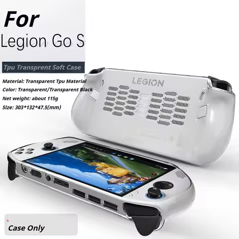 For Lenovo Legion GO S Game Console TPU Transparent Case Shockproof Anti-Drop Clear Protective Cover Game Console Accessories