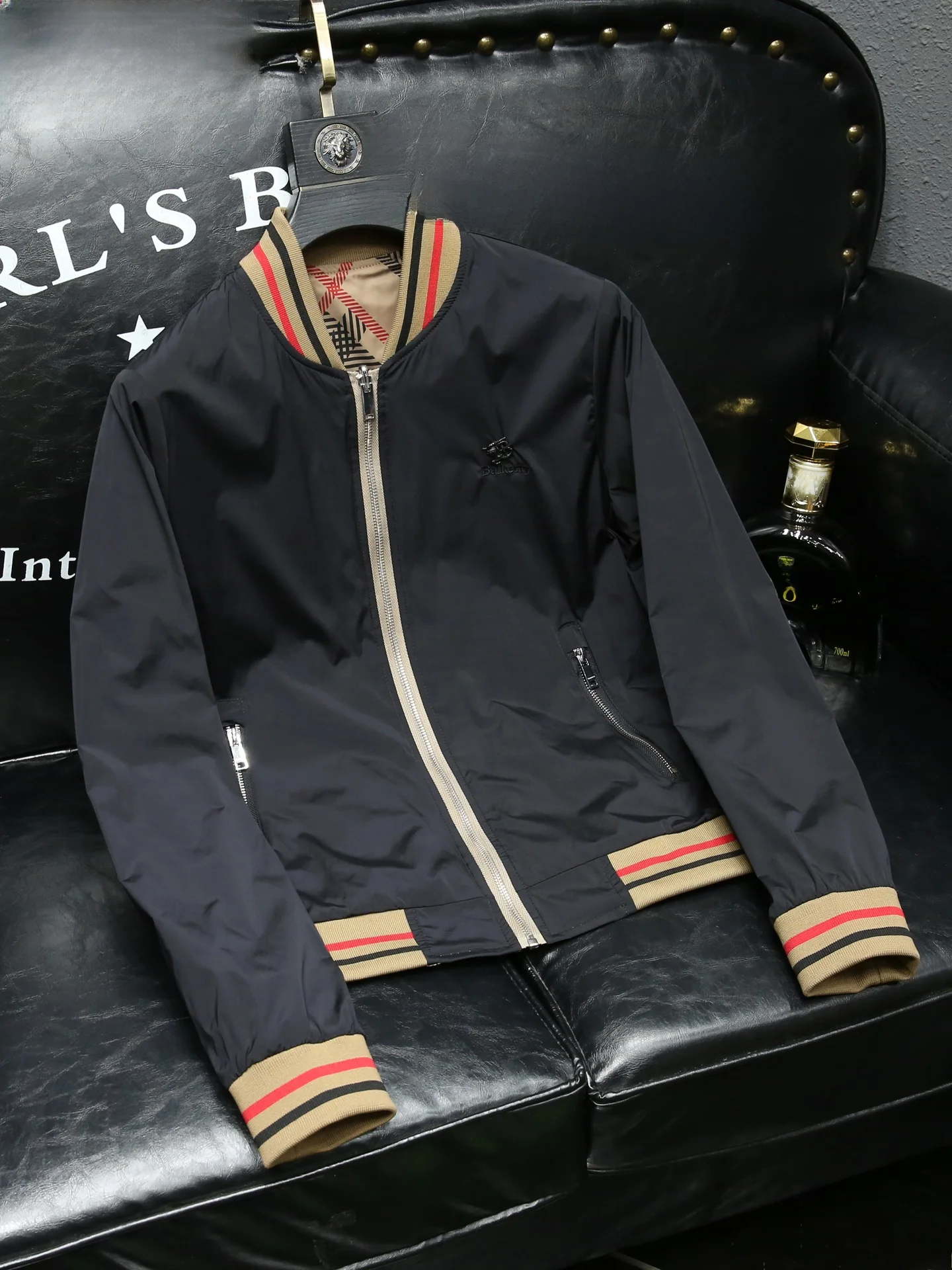 

Double-Sided Wear Slim Fit Baseball Collar Jaet for Men Spring Autumn New Sle High End Trendy Polyester Fiber Breathable