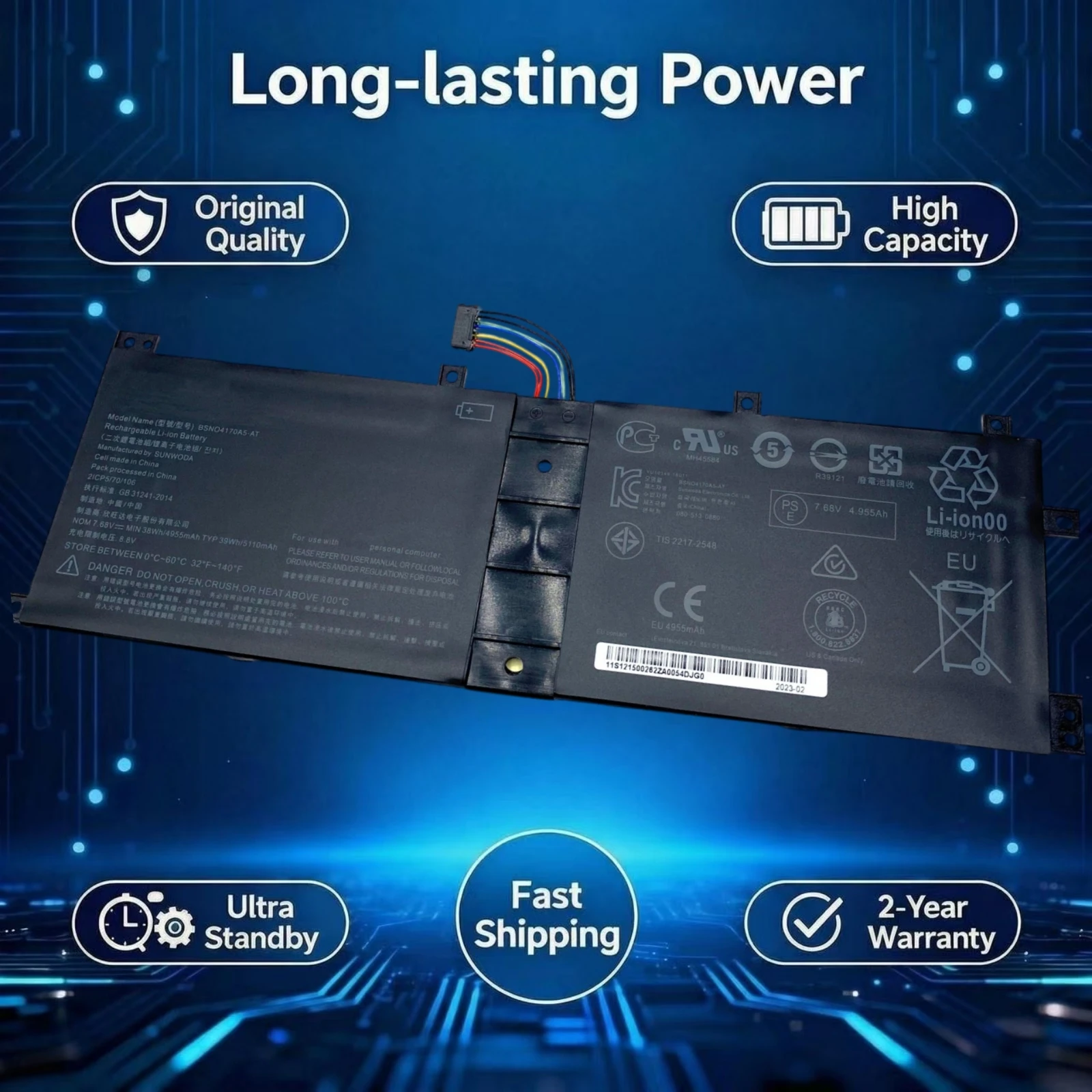 Original BSNO4170A5-AT Laptop Battery For Lenovo Miix 510-12ISK 520-12IKB 12ISK BSNO4170A5-LH 525-12IKB LH5B10L67278 5B10L68713
