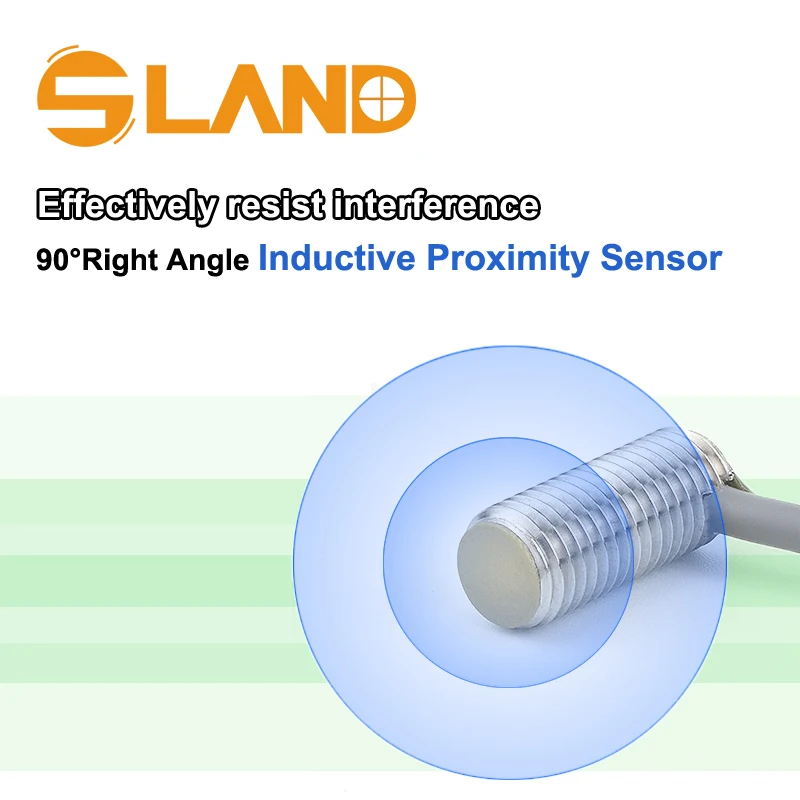 SLAND 90° Right Angle Inductive Proximity Sensor, 12-24vdc M8 Thread Short Housing NPN PNP Positioning Sensor Switch