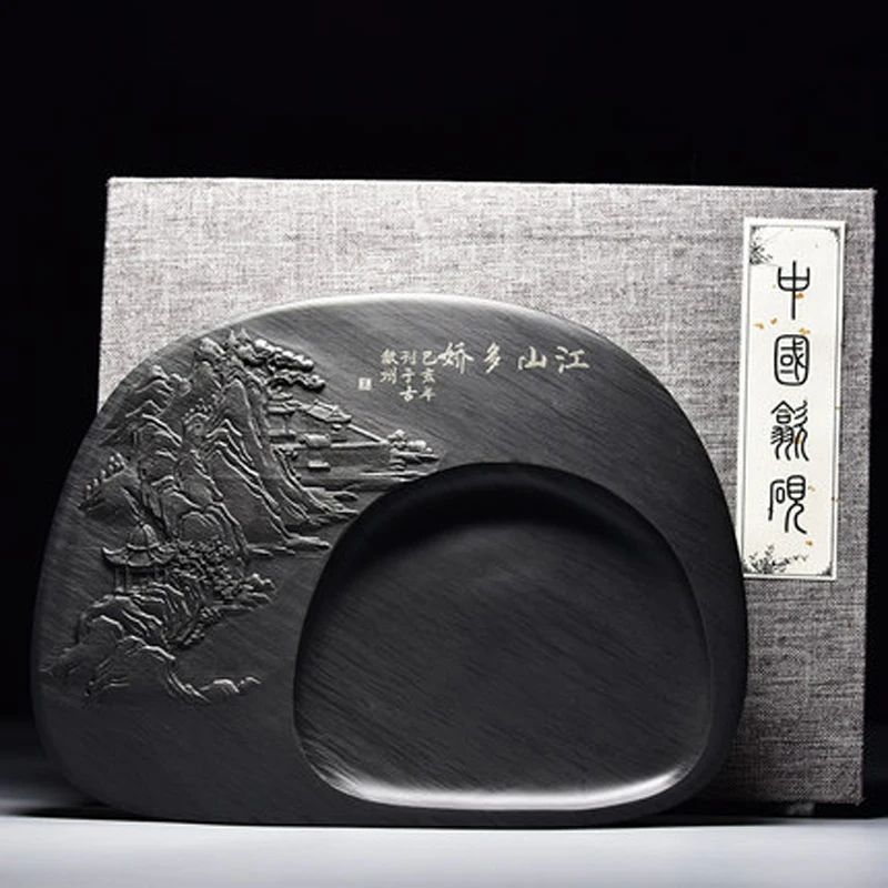 Ink Stone Inkstone for Chinese Calligraphy Natural Stone Wavy