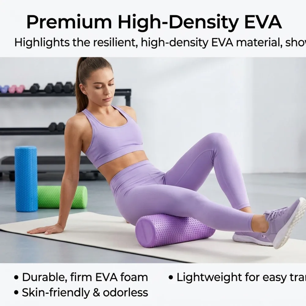30/45CM Yoga Foam Roller High-density EVA Muscle Roller Column Self Massage Tool for Pilates Yoga Fitness Gym Equipment