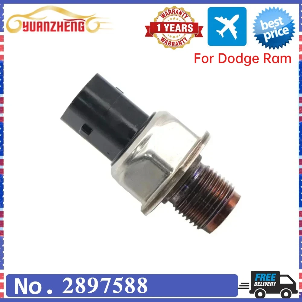 2897588 New Fuel Rail Pressure Sensor For Dodge Ram