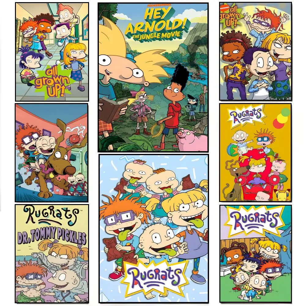 Cute Animation R-Rugrats Poster Frameless Wall Art Print, Peel-and-Stick Removable