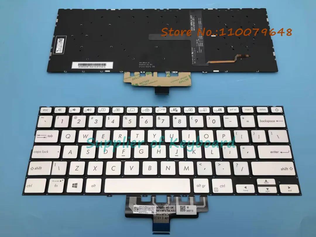 NEW For Asus ZenBook 14 UX434 UX434F UX434FA UX434FL UX434FLC English/Russian/Latin Spanish Keyboard Silver