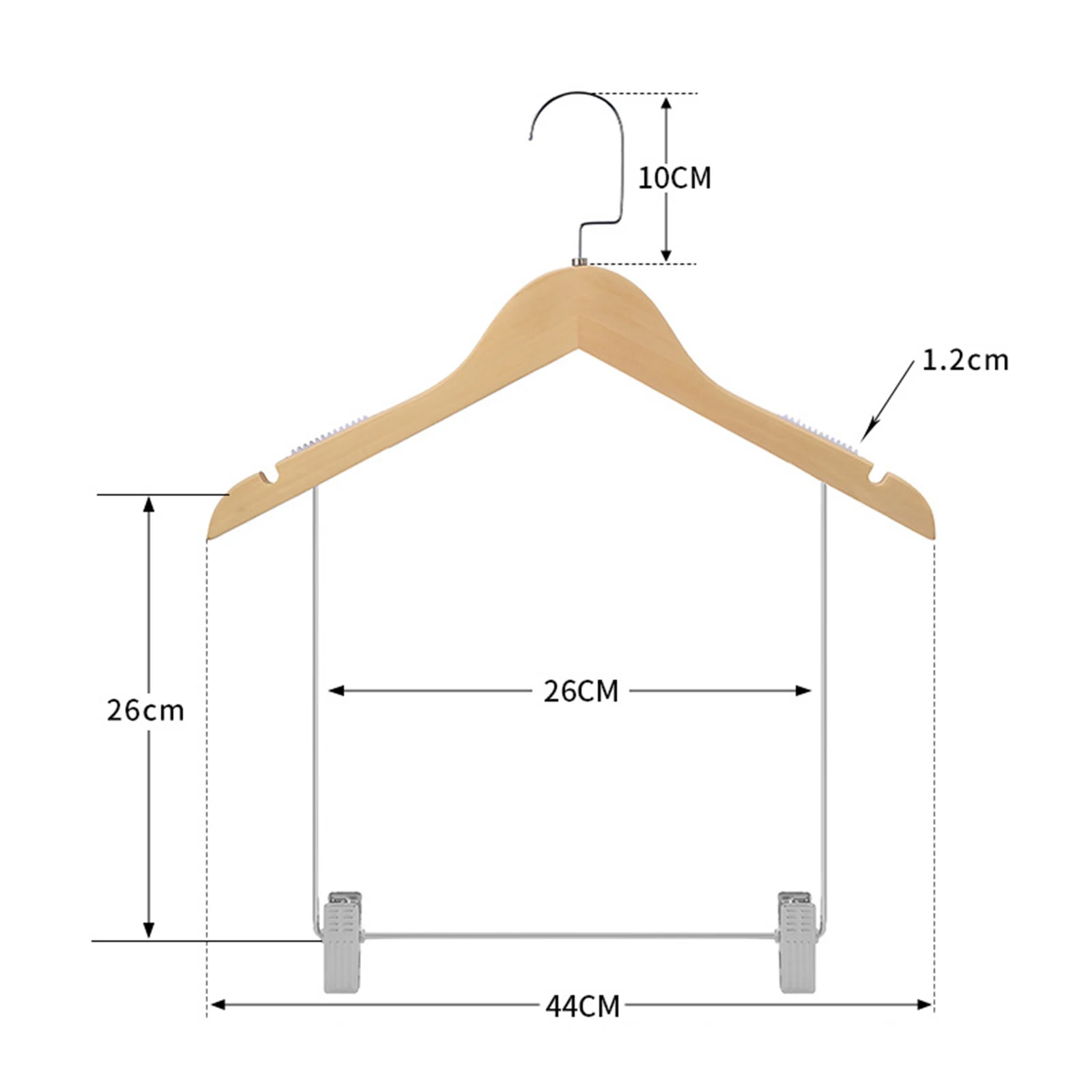 Solid Wood Suit Hangers Underwear Bra Clothespin with Adjustable Metal Clips Space Saving Hanger Pants Organizer Clip Hangers