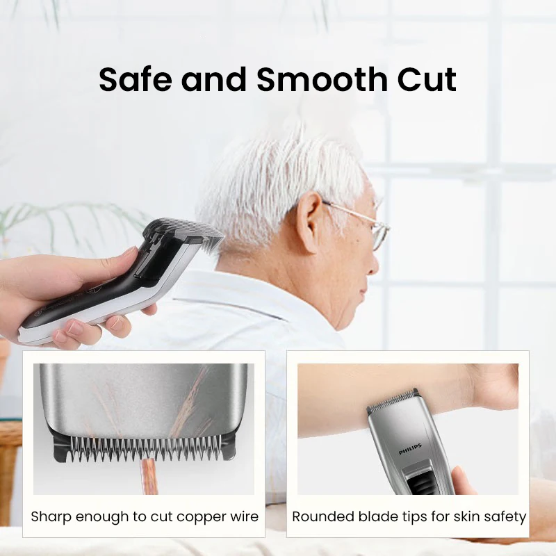 ماكينة قص الشعر فيليبس QC5130 ماكينة قص الشعر الكهربائية 11 تروس قابلة للتعديل طول القطع: 0.5-21 ملم مؤشر بطارية LED من الفولاذ المقاوم للصدأ