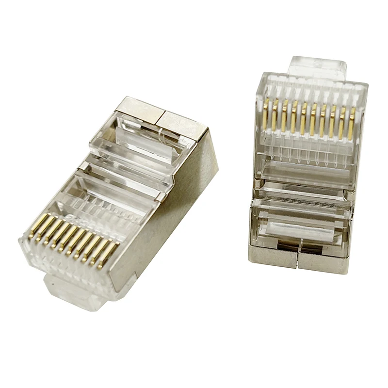 

50PCS RJ50 shielded 10-core crystal head High-performance 10-core special wiring connector 10P10C gold-plated plug