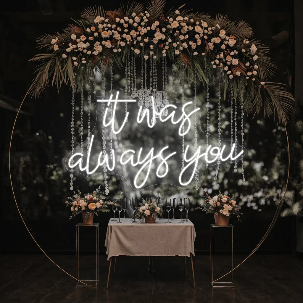 It was always you Neon Sign Wedding Decorations LED neon Lights For Wedding Engagement Party Home Room Wall Decoration Light
