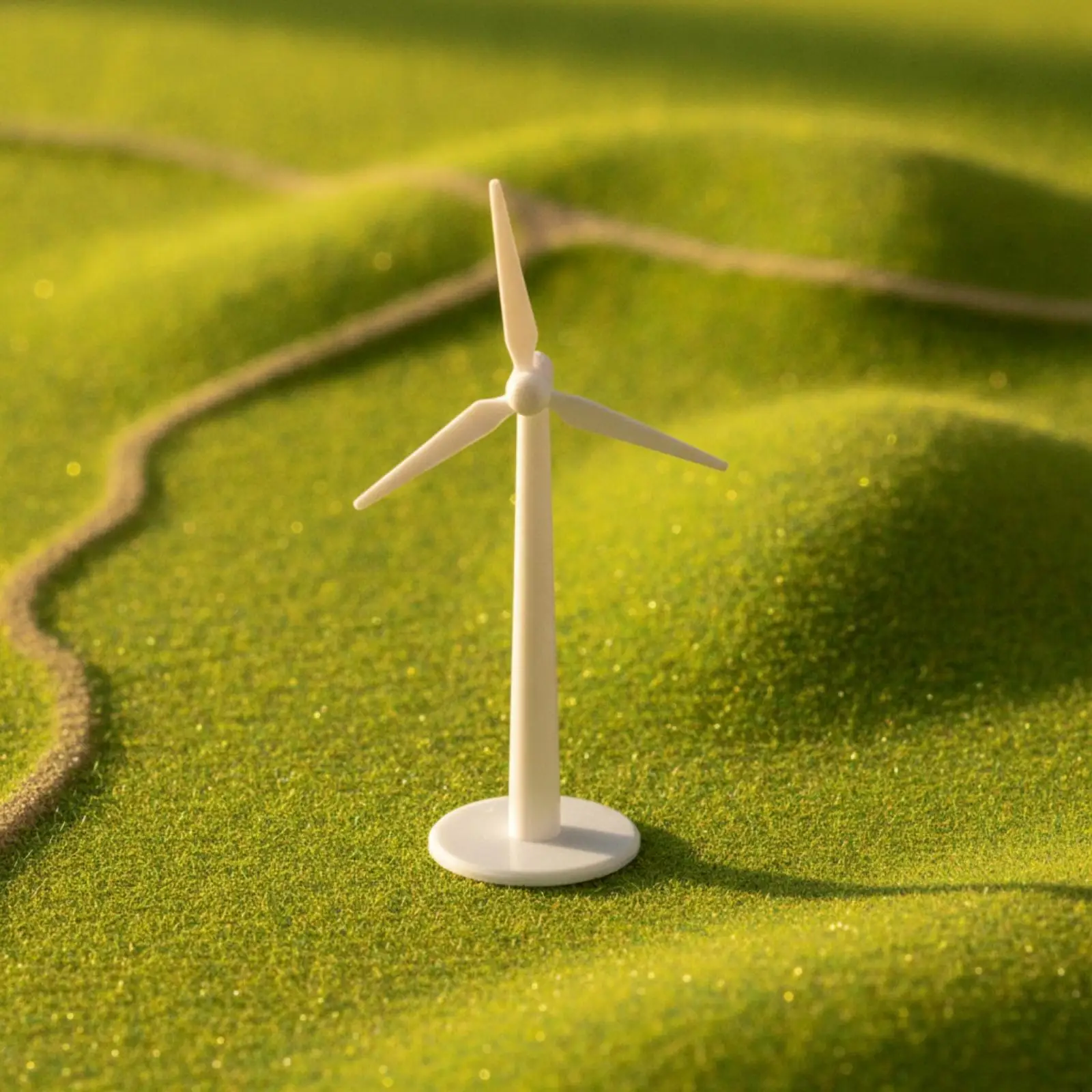 Miniature Wind Power Simulation Scene DIY Model Kit for Architectural Diorama School Project PLA Material White Decor