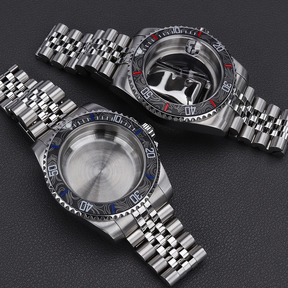 40mm Watch Case Strap Sapphire For NH35 NH36 NH34NH38 Miyota8215 ETA2824 PT5000 Movement Assemble Watch Accessories SUB GMT Part