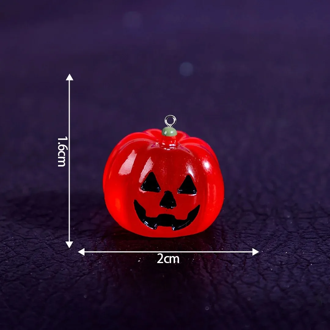 5Pcs Kawaii Luminous Pumpkin Resin Charms Halloween Holiday Pendants For DIY Earring Necklace Keychain Jewelry Decor Supplies view 5