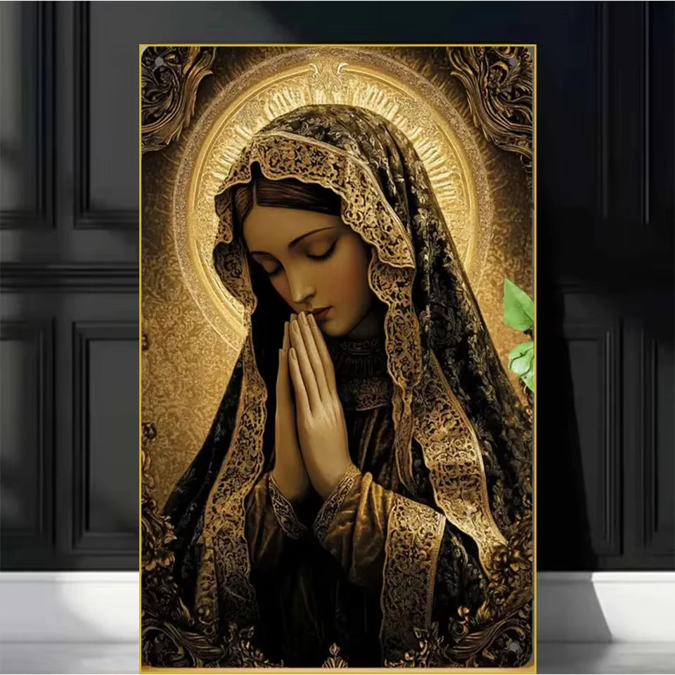 Oil Painting By Numbers The Virgin Mary and Jesus DIY Number Drawing Canvas Pictures By Numbers Home Decor ,No Frame