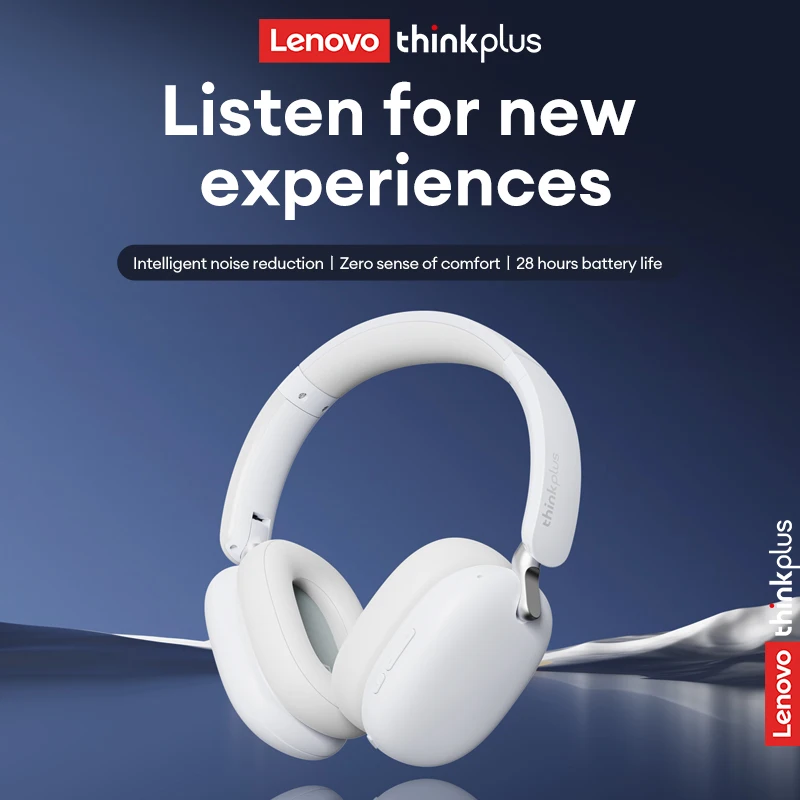 Lenovo Th60 Wireless Bluetooth 5.4 Headphones IPX3 Water and Dust Proof Headset ANC Intelligent Noise Cancellation Earphones