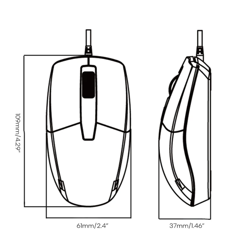 노트북, 모바일, 태블릿용 USB 타입 C 게이밍 마우스 1000DPI 오래 지속됨
