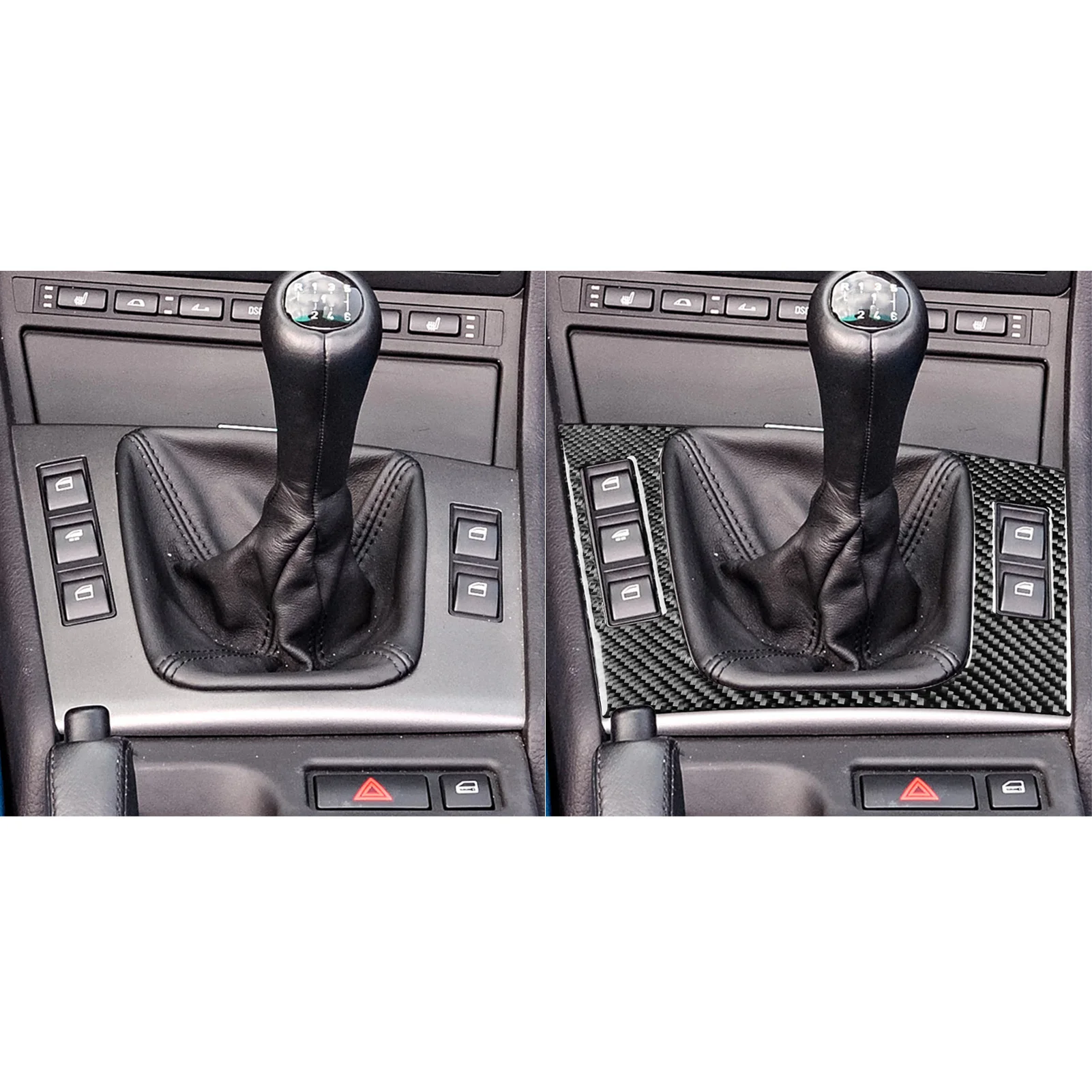 For BMW E46 1998-2005 Carbon Fiber centre Gear Shift Panel Trim Cover Car Interior Accessories Decorative Stickers