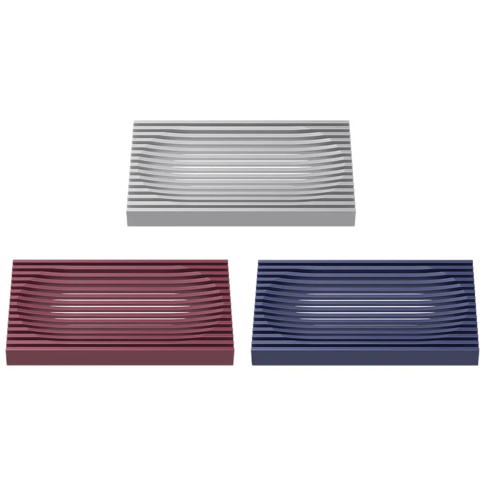 3 قطعة أطباق للصابون ذاتية التصريف مادة السيليكون عالية الجودة صينية صابون غير قابلة للانزلاق لحل تصريف المطبخ والحمام