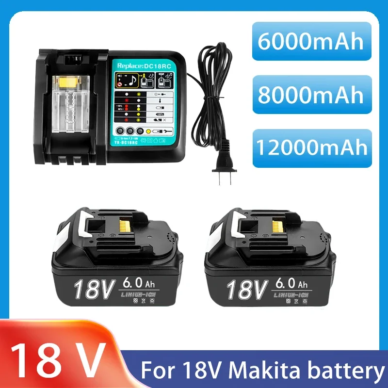 18 V Akku für Makita 18 V Elektrowerkzeuge Ersatzzubehör BL1860 BL1850 Li-Ionen-Akkus Pack Ladegerät