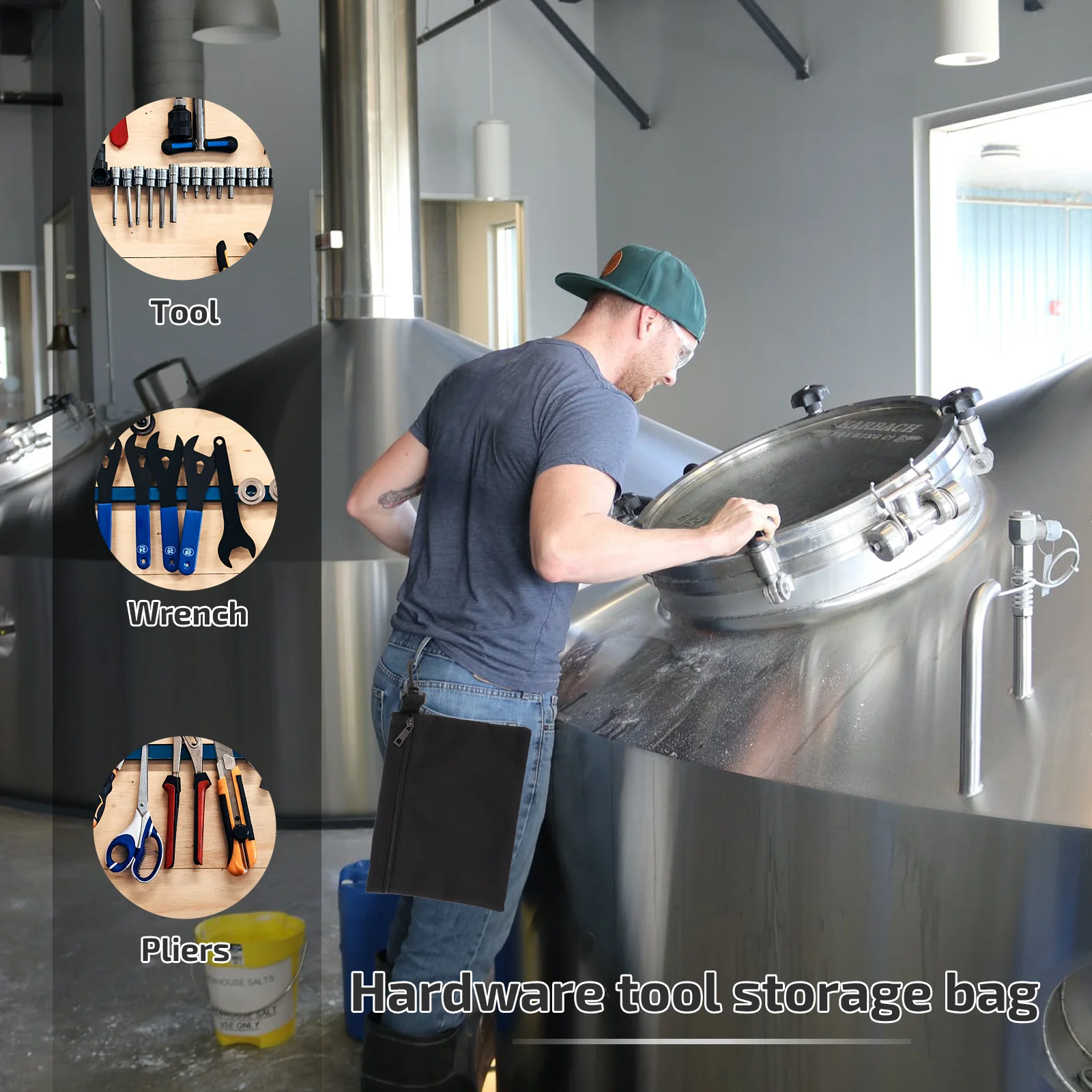 

2Pcs Waterproof Tool Bags Oxford Cloth Durable Storage Pouches Multifunctional Lightweight Portable Men Women Storage Bags