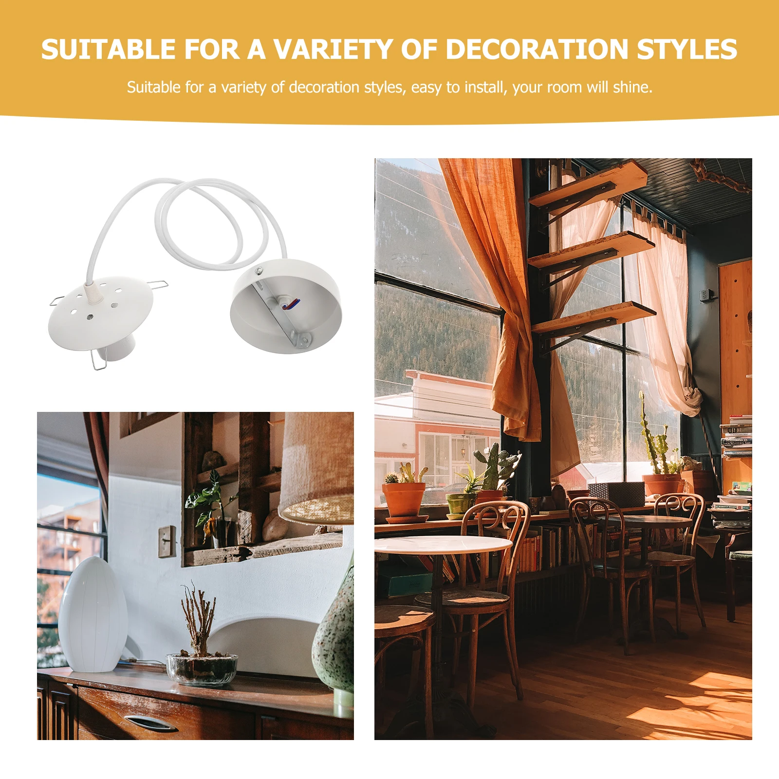 

1pc E27 Lamp Pendant Socket Pvc Screw Bulb Holder Home Light Accessory Ceiling Light Adapter Hanging Lamp Holder Sturdy Iron