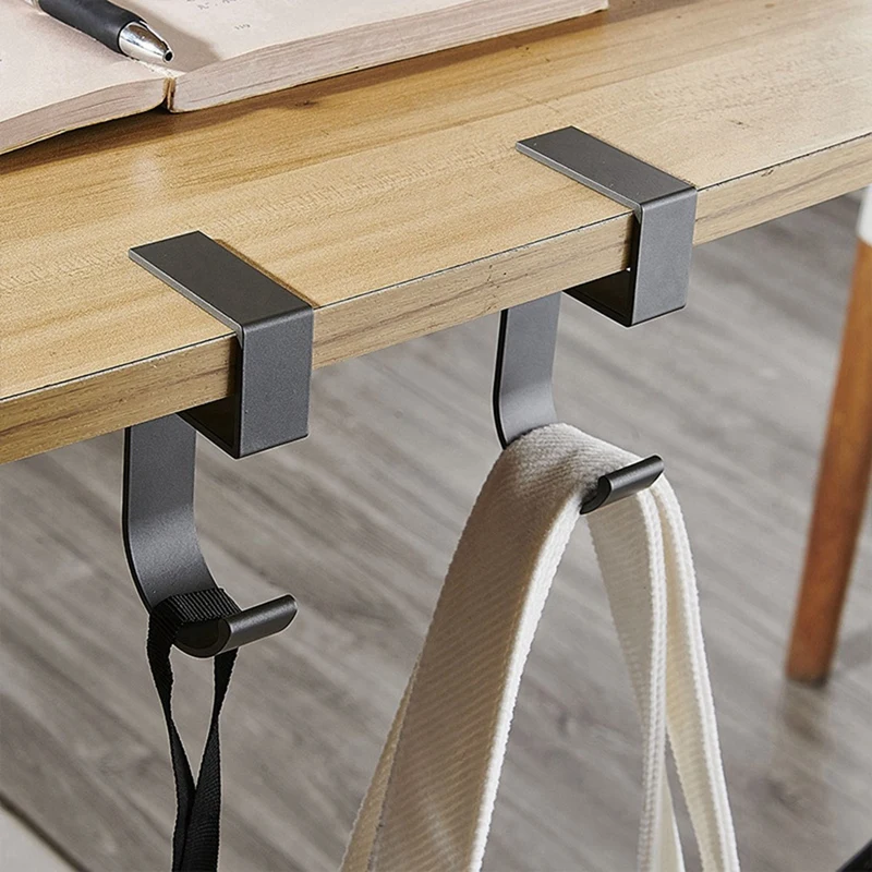 パンチなしの壁掛けブラケット、バッグハンガー、テーブルサイドフック、布、コート、鍵、バスルーム用の多機能ホルダー、使いやすい、黒