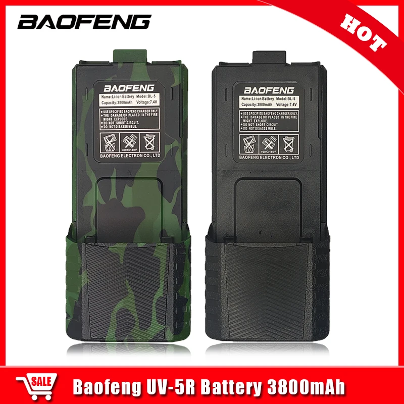 Baofeng Grande Bateria para Walkie Talkie, Carregador USB, 7.4V, 3800mAh, UV-5RA, UV-5RE, DM-5R, UV5RE