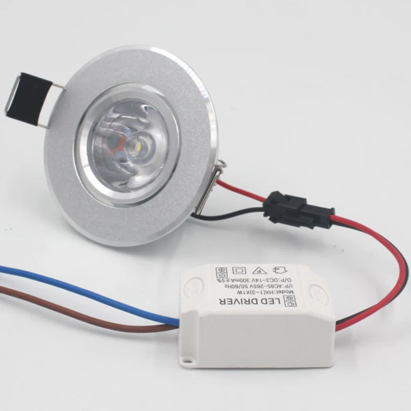 Embeded LED Ceiling Lamp 85-265V RGB Color Changing Light LED Downlight Recessed Round Silver 3W for Living Room