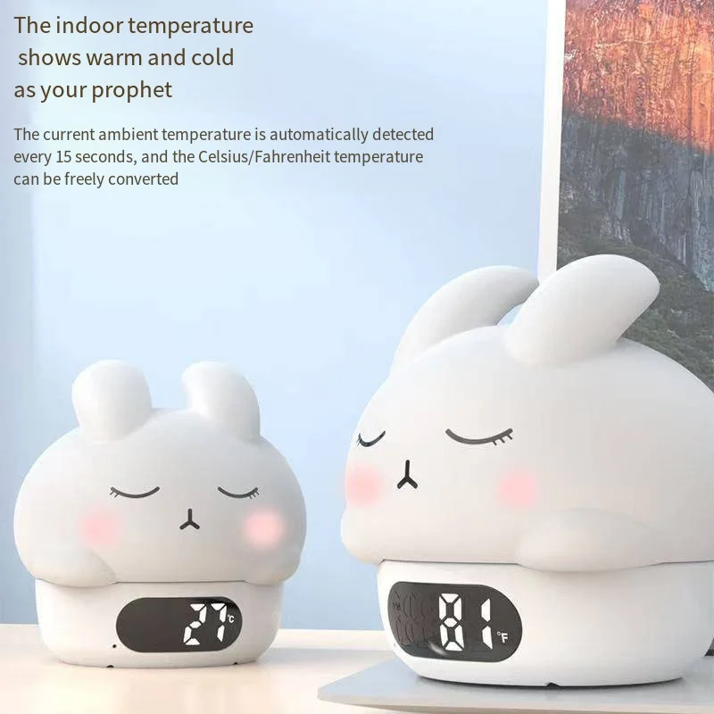 Home Silicone Clapping Light Alarm Clock Creative Silicone Night Light Rabbit Clapping Light Small Night Light Convenient Light