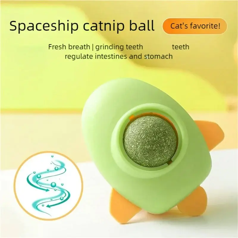 A88E-Flying Disc Style Rotating Cat Kitten Self-Play Fun Relaxation Teasing 2Pcs Mint Ball