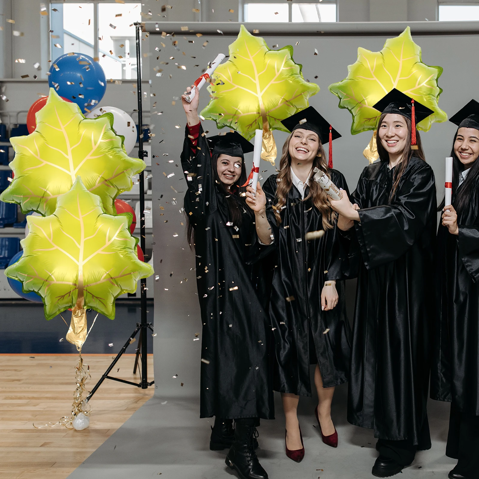 

10Pcs Thanksgiving Party Foil Balloons Maple Leaf Shape Fall Festival Decorations Autumn Balloon Props Thanksgiving Balloon