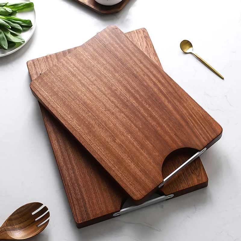 Ebony wood splicing wooden cutting board, kitchen household double-sided wooden chopping board