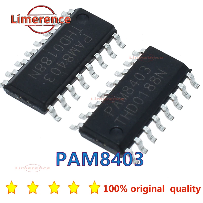 10PCS PAM8403 Filterless 3W Class-D Stereo Audio Amplifier chip SOP-16 SOP16 8403