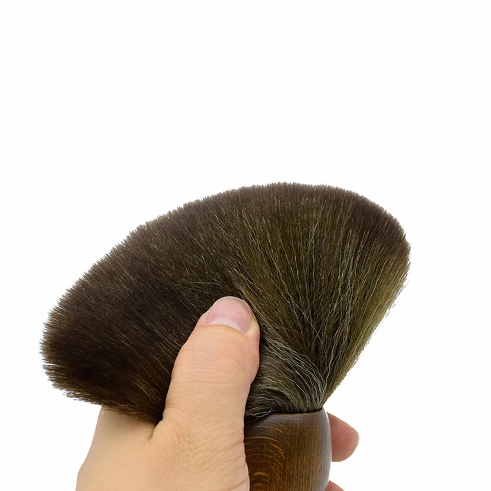 

Round Wooden Handle Neck Duster Brush Wool Hair Broken Hair Removal Haircut Cleaning Brush Barber Shop Home Use