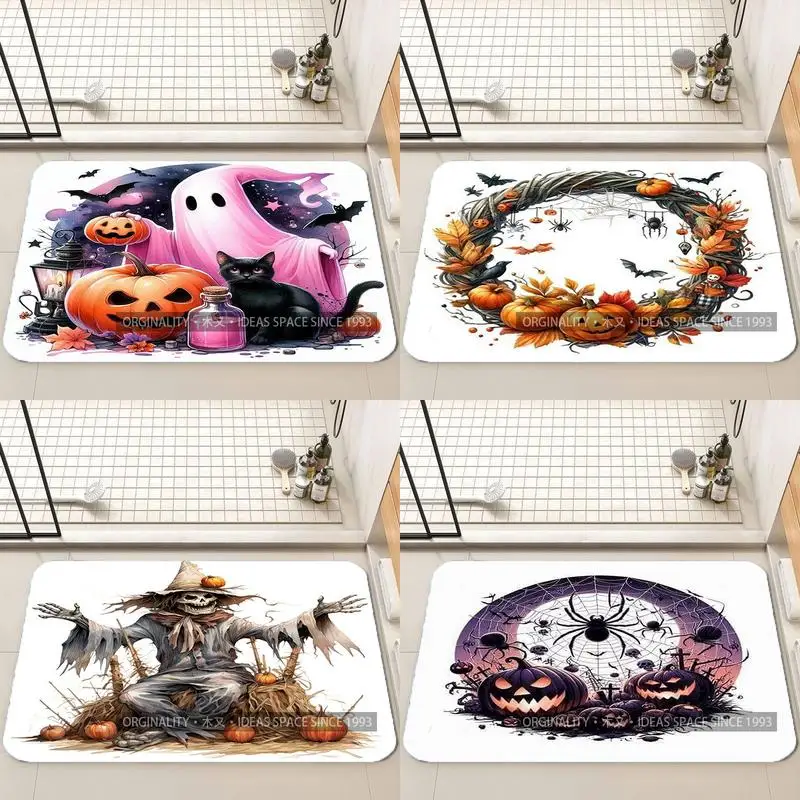 

Halloween Ghost & Cat Living Room Decoration Home Sofa Non-Slip Carpet Study Bedroom Tatami Children'S Soft Floor Mat