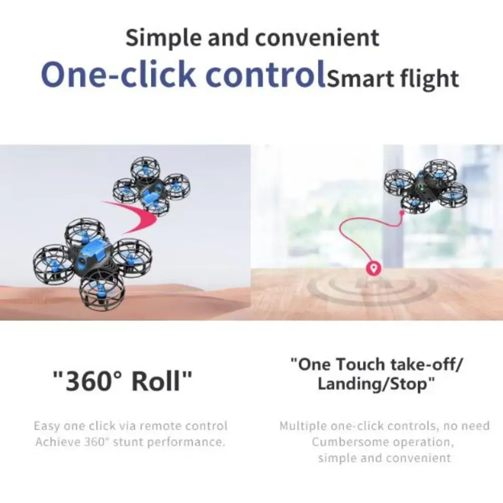 Flying Mini Remote Control Airplane Rechargeable Four-axis Rotation Remote Control Plane Portable 360° Rotation Quadcopter Plane