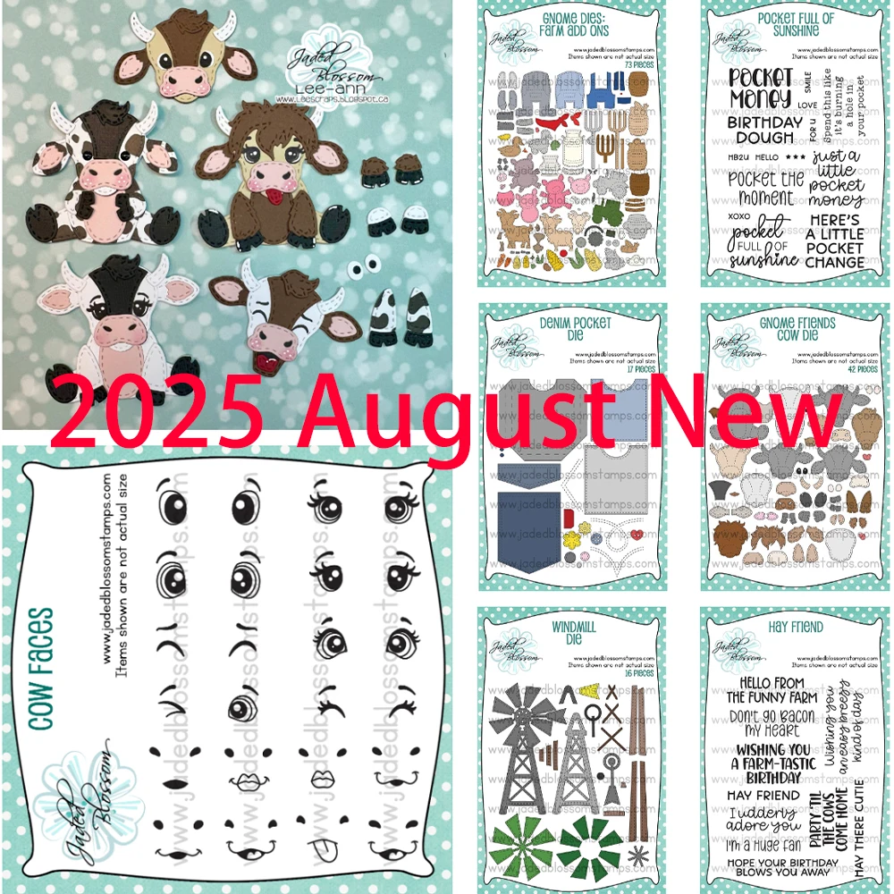 

Gnome Dies Farm Add Ons Dies Stamps Hay Friend Pocket Full of Sunshine Cow Windmill Die DIY Scrapbooking Handmade Greeting Cards