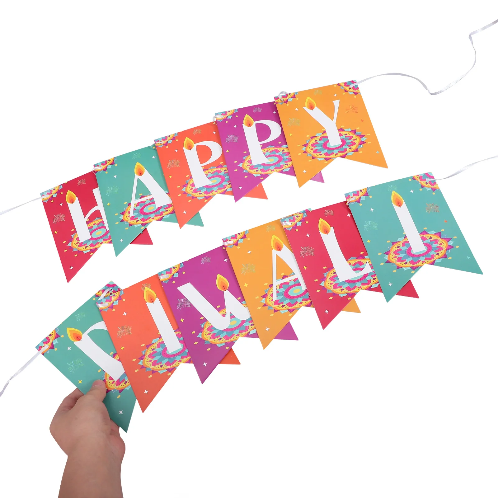 Decorations Diwali Decorative Banner Birthday for Girl Hanging Sign Party Paper Garlands