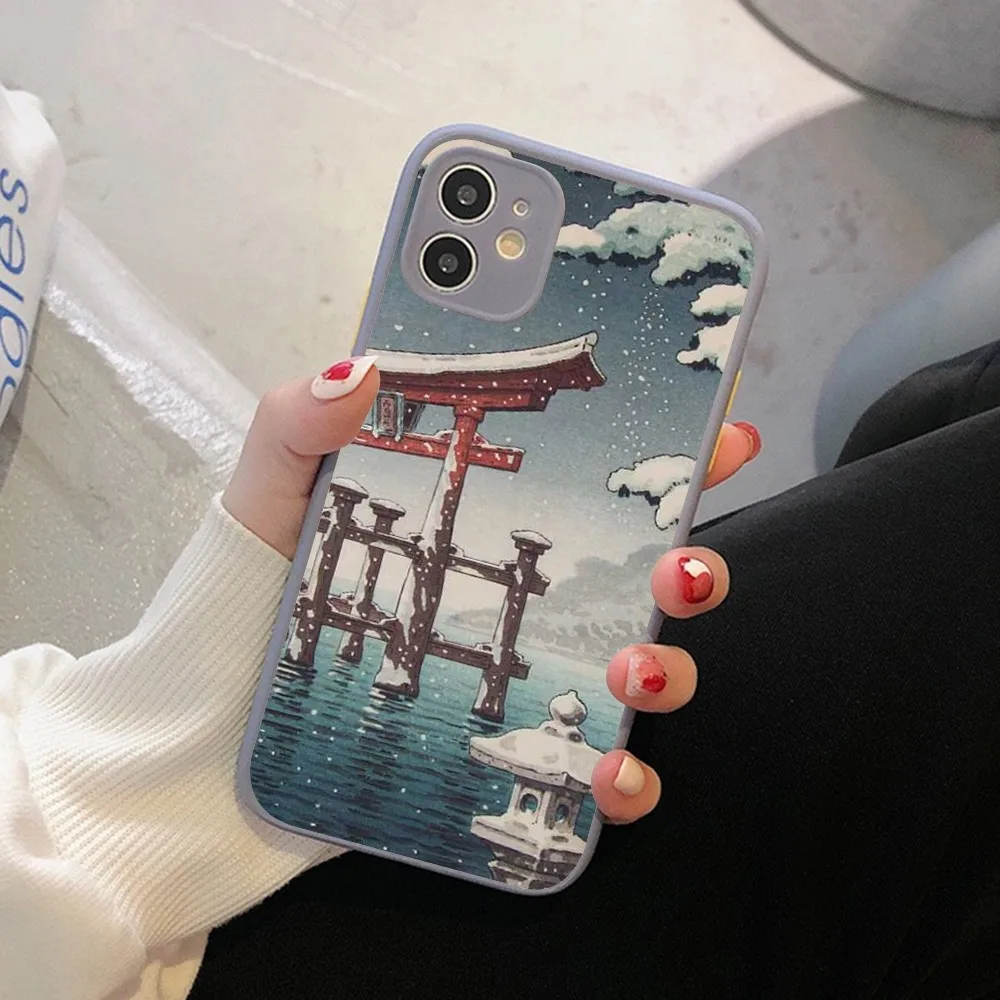 Ukiyo-e Japanese Style Art Phone Case For IPhone 14 11 12 13 Mini Pro Max 8 7 Plus X XR XS MAX Translucent Matte Cover