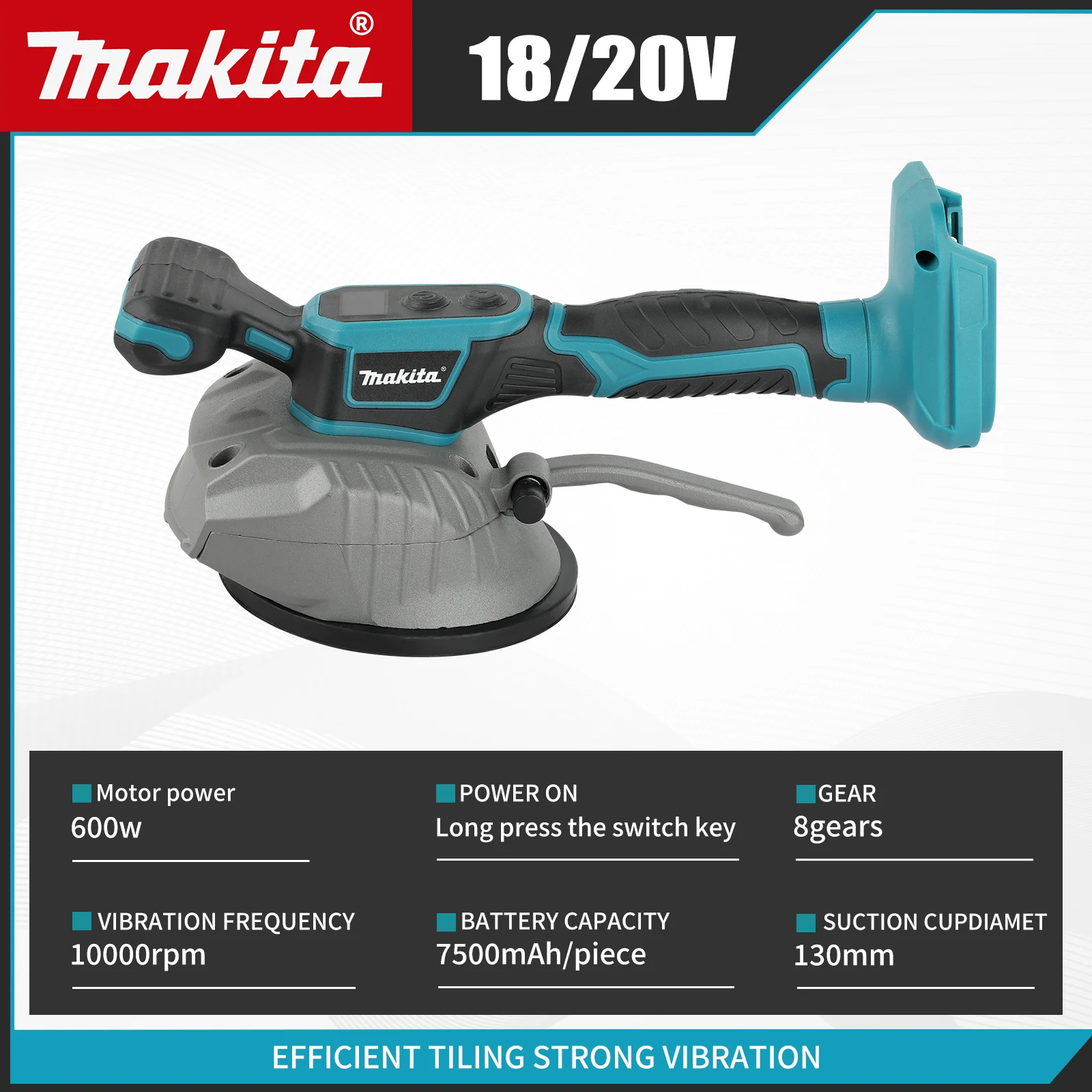 Makita M424 Cordless Tile Paving Machine One Button Start Digital Screen Anti-Fall Suction Cup Decoration Power tools