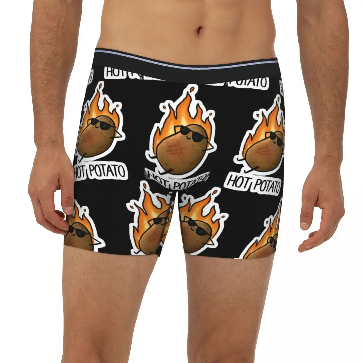 

Fisher Potato Long Boxer Underpants Short Men Panties Breathable Underwear for Homme Man Boyfriend Gift