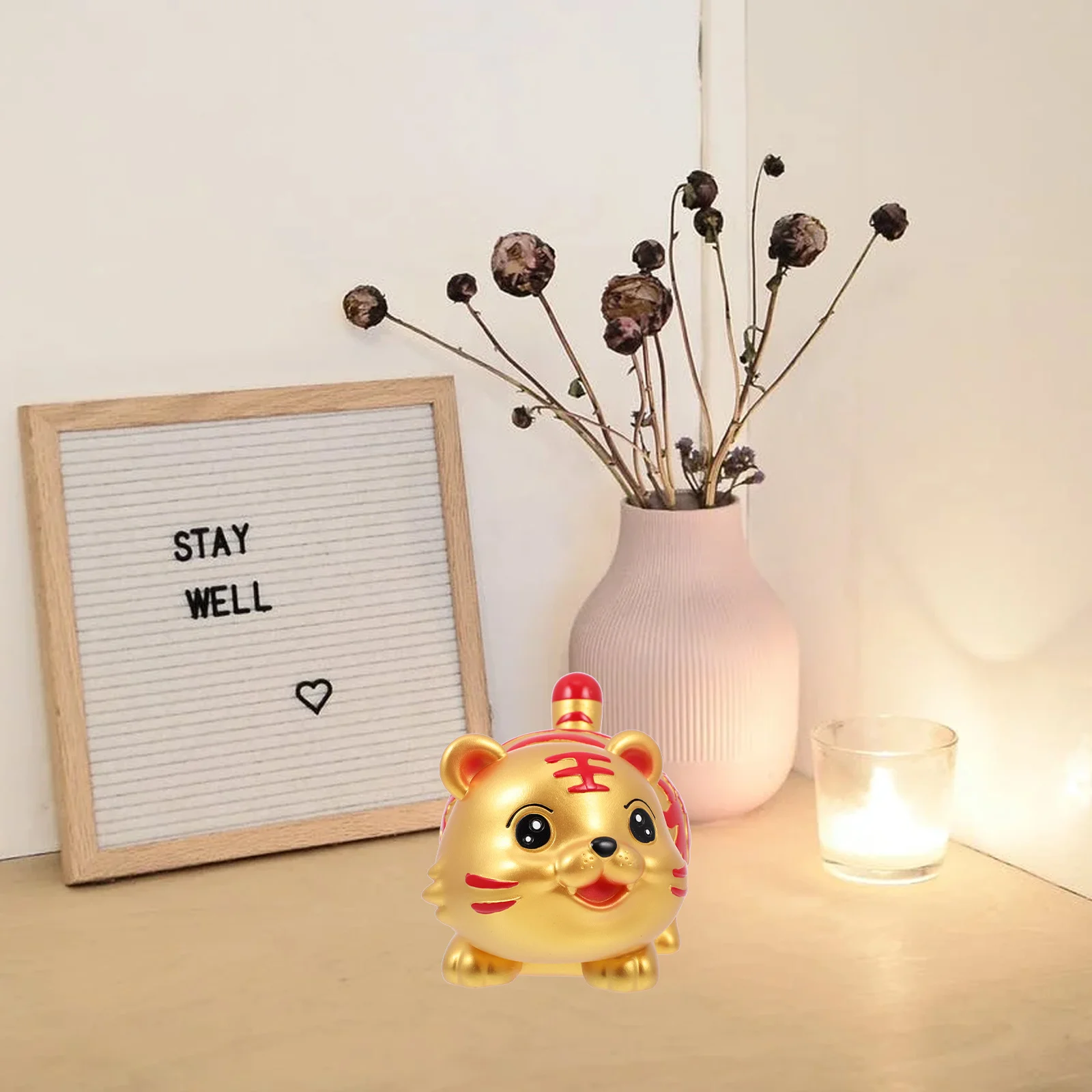 

Tiger Piggy Cute Vinyl Saving Desk Decoration Jar Room Desk Decoration Christmas Gift Coin Storage Ornament