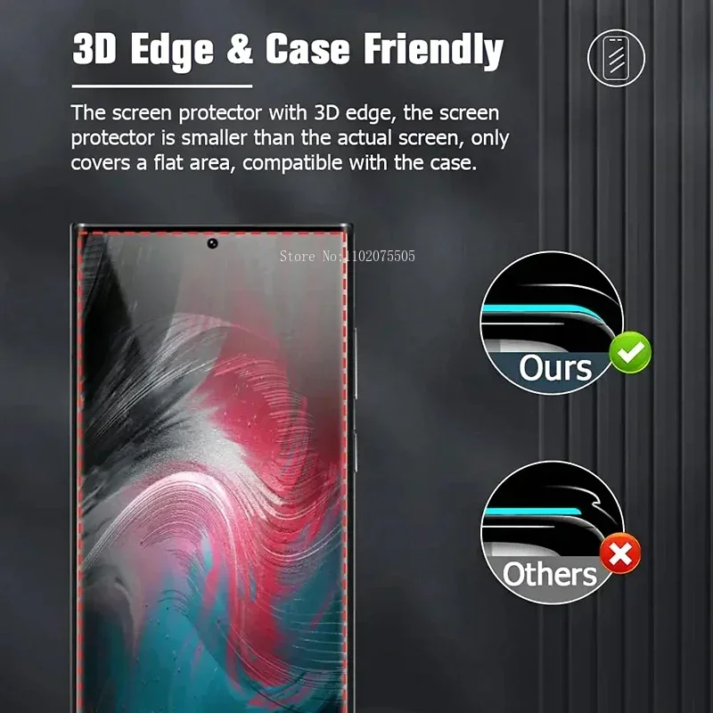 3Pcs Curved Tempered Glass For Samsung Galaxy S22 S20 S23 S24 Ultra S21 S10 Screen Protector For Samsung Note 20 10 S10 S9 Plus view 2