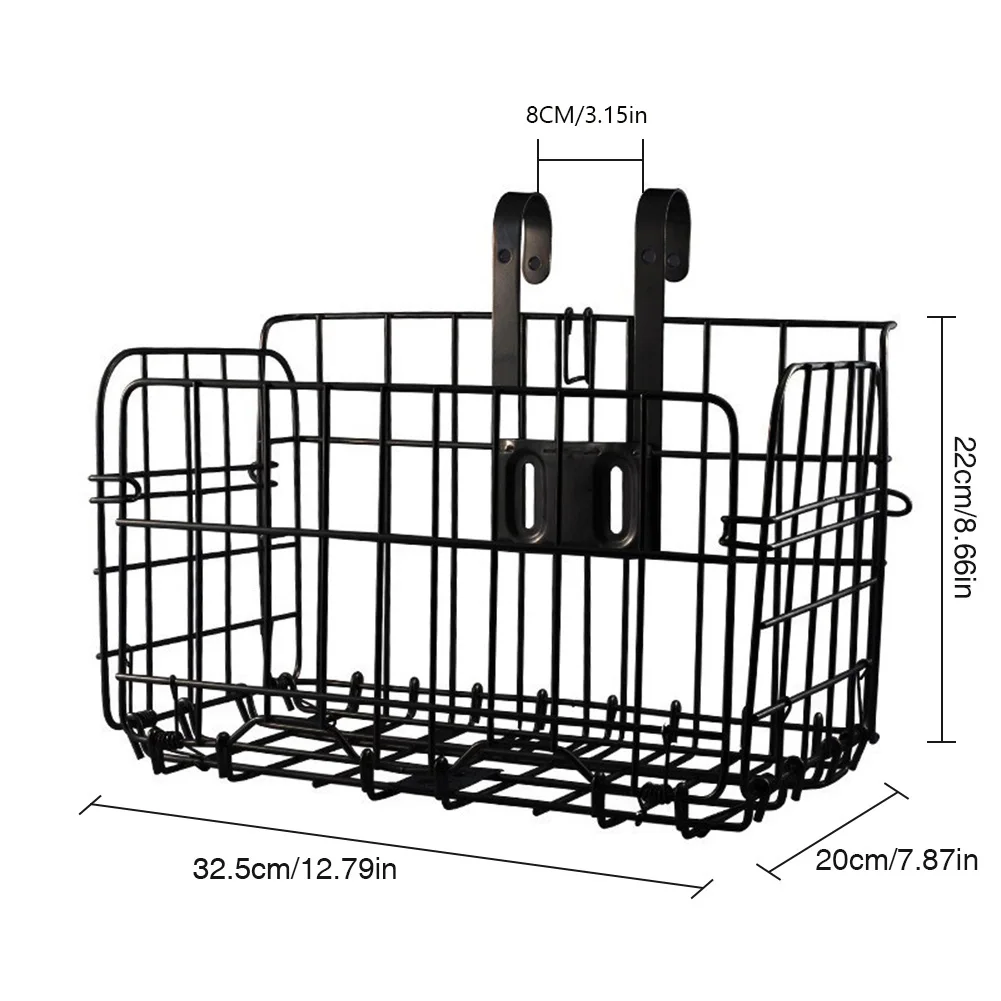 Folding Bicycle Basket Rust Proof Quick Release Frame Basket Foldable Fold-Up Bike Cargo Rack for Outdoor Cycling Travel Basket
