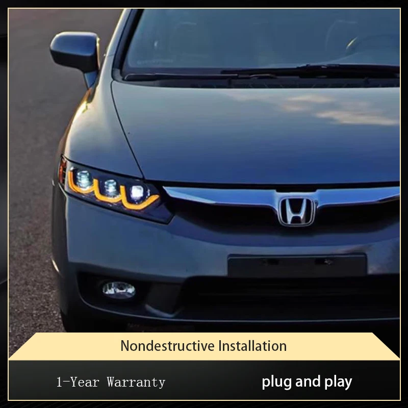 

Автомобильные фары, светодиодные лампы для Honda Civic G8 2006-2011, обновленный стиль, передняя лампа DRL, автомобильные указатели поворота, инструменты, аксессуары