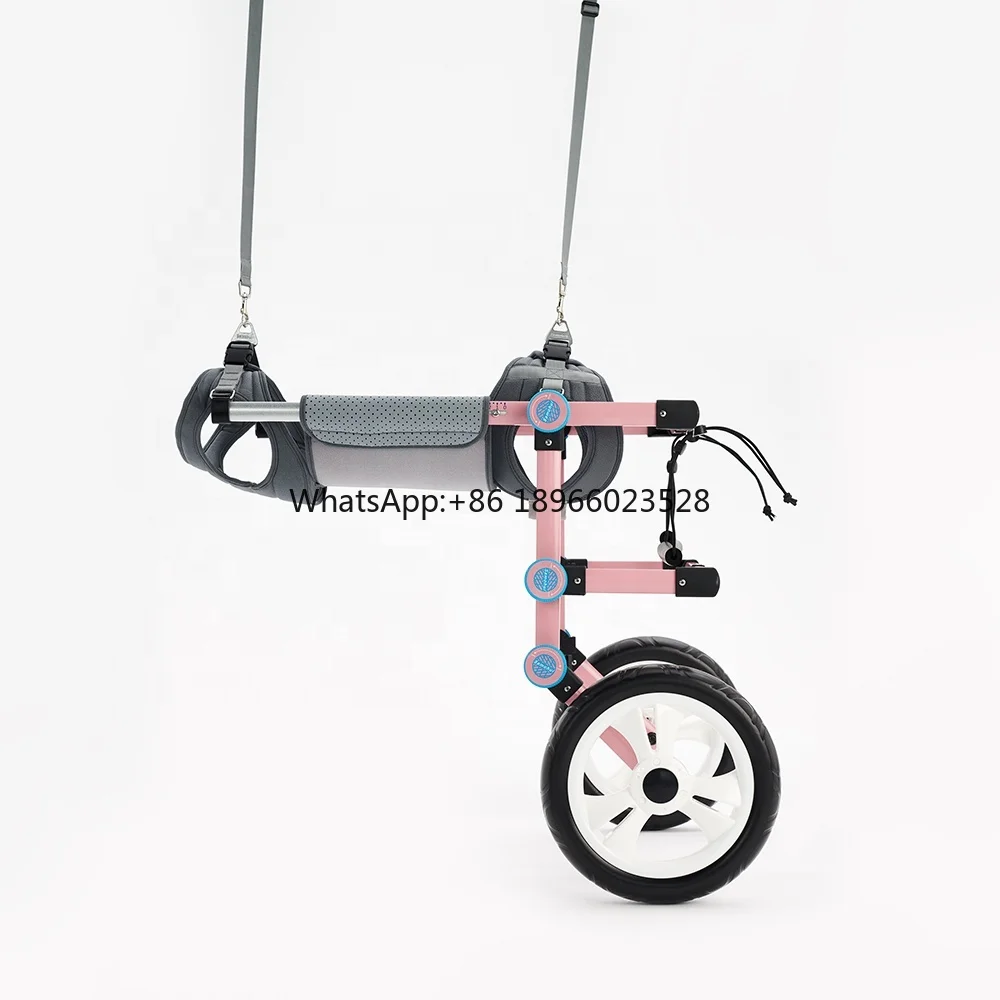 Aanpasbaar Logo Groothandel Mode Aluminium Revalidatie Training Verstelbare Opvouwbare Hond Rolstoel Met Verlamming Van De Achterpoten