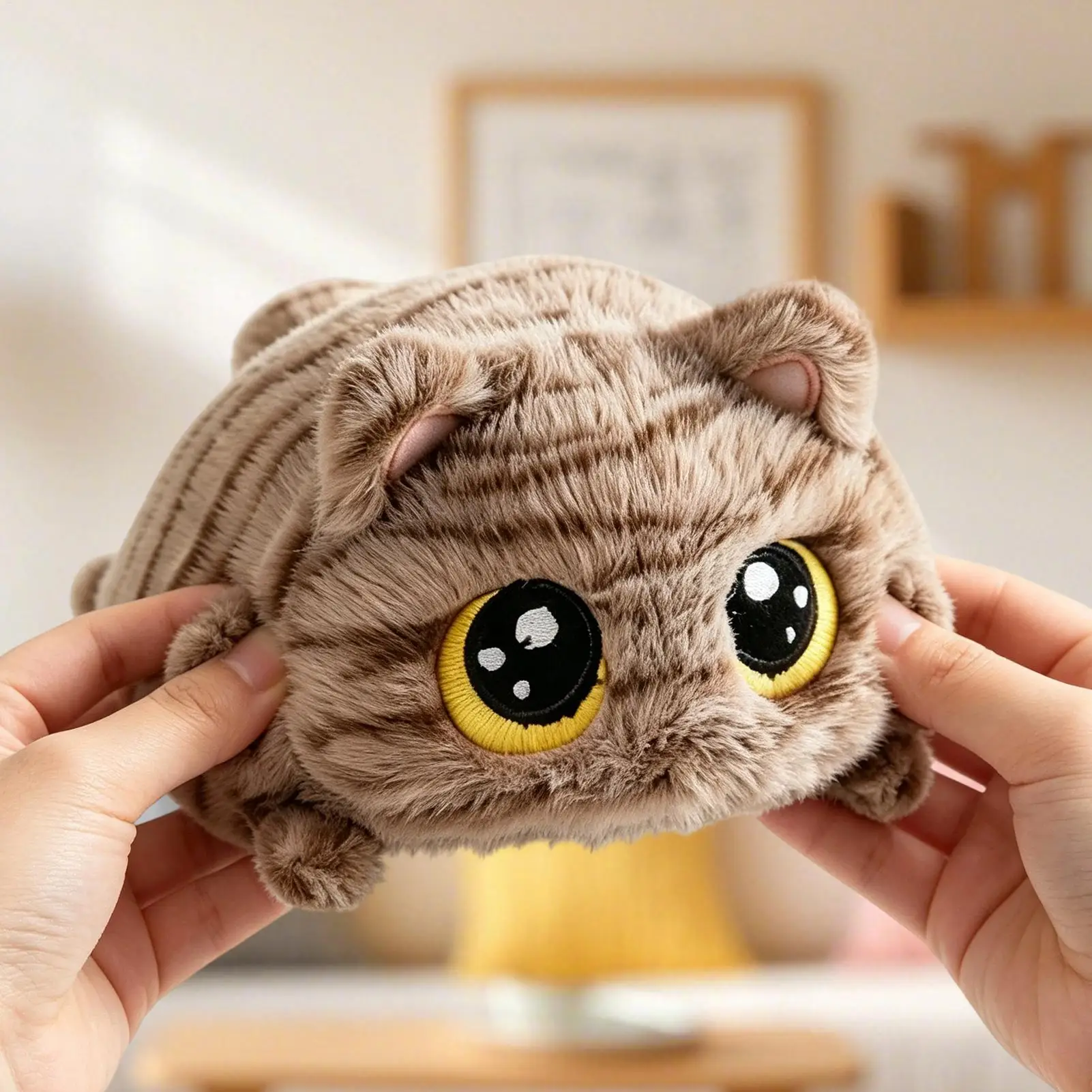 Cute Plush Sensory Squeeze Toy Anti-Stress Animal Doll Soft Squeeze Cat Toys for Kids Adults Students, Home Office Classroom