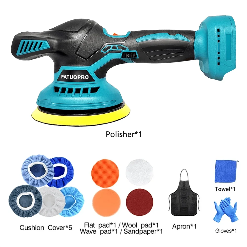 150mm Cordless Car Polisher 5000rpm Electric Polisher Polishing Machine Portable Power Tool For Makita 18V Battery(No Battery)