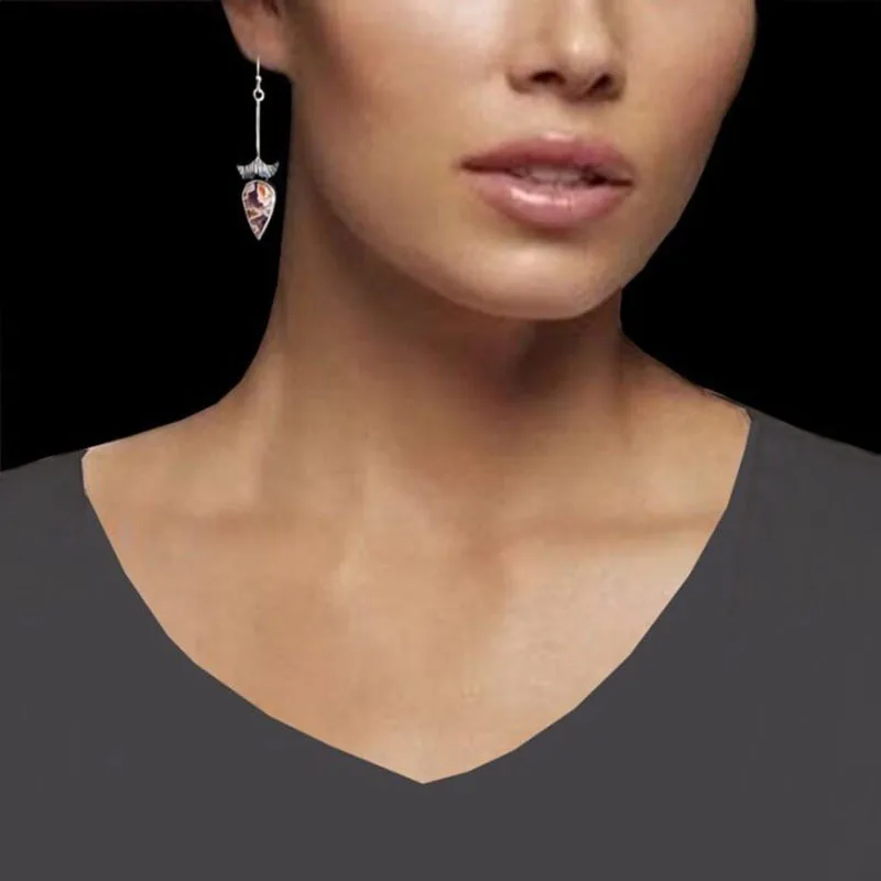 Charming Personalized Long Stem Ginkgo Leaf Earrings for Moms Retro European Style Women's Accessories