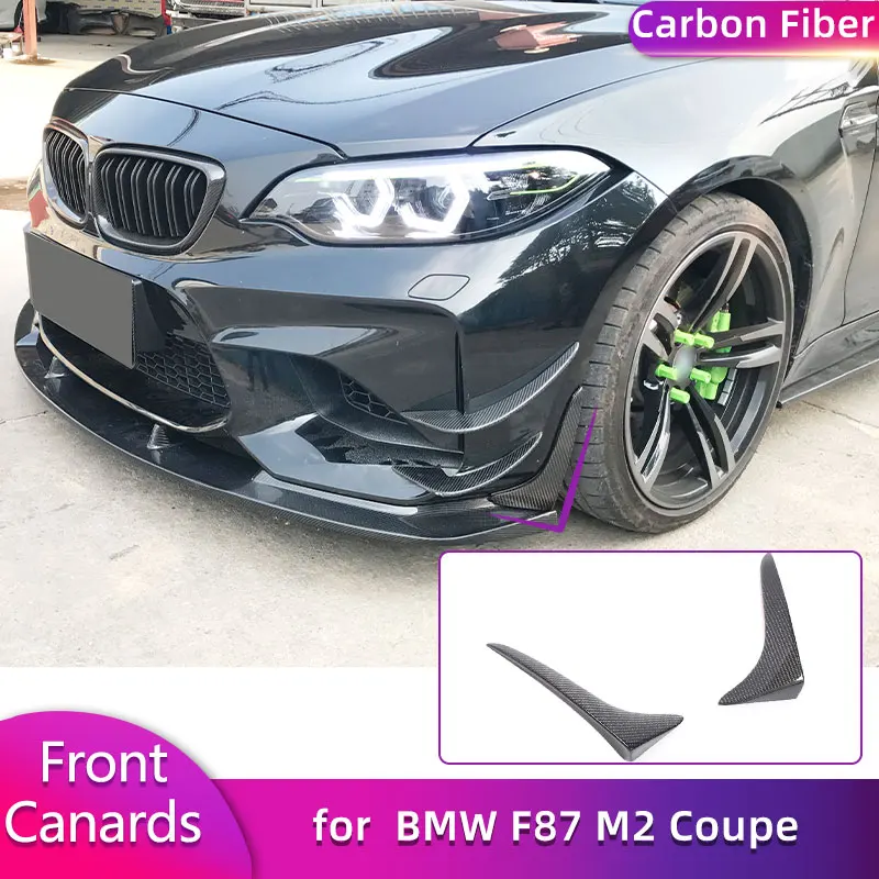Carbon Fiber Front Bumper Canards for BMW F87 M2 Coupe 2016-2018 Not for M2C Car Front Side Splitters Cupwings Fins Body Kits